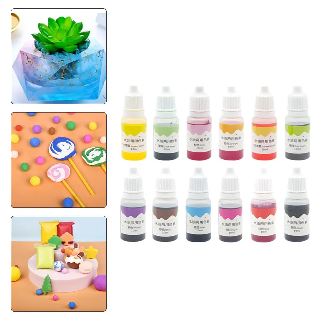 12 Color Cake Food Coloring Pigment Set - Food Grade Liquid Dye Baking Icing Fondant Cooking DIY Cake Soap Making Supplies Kit