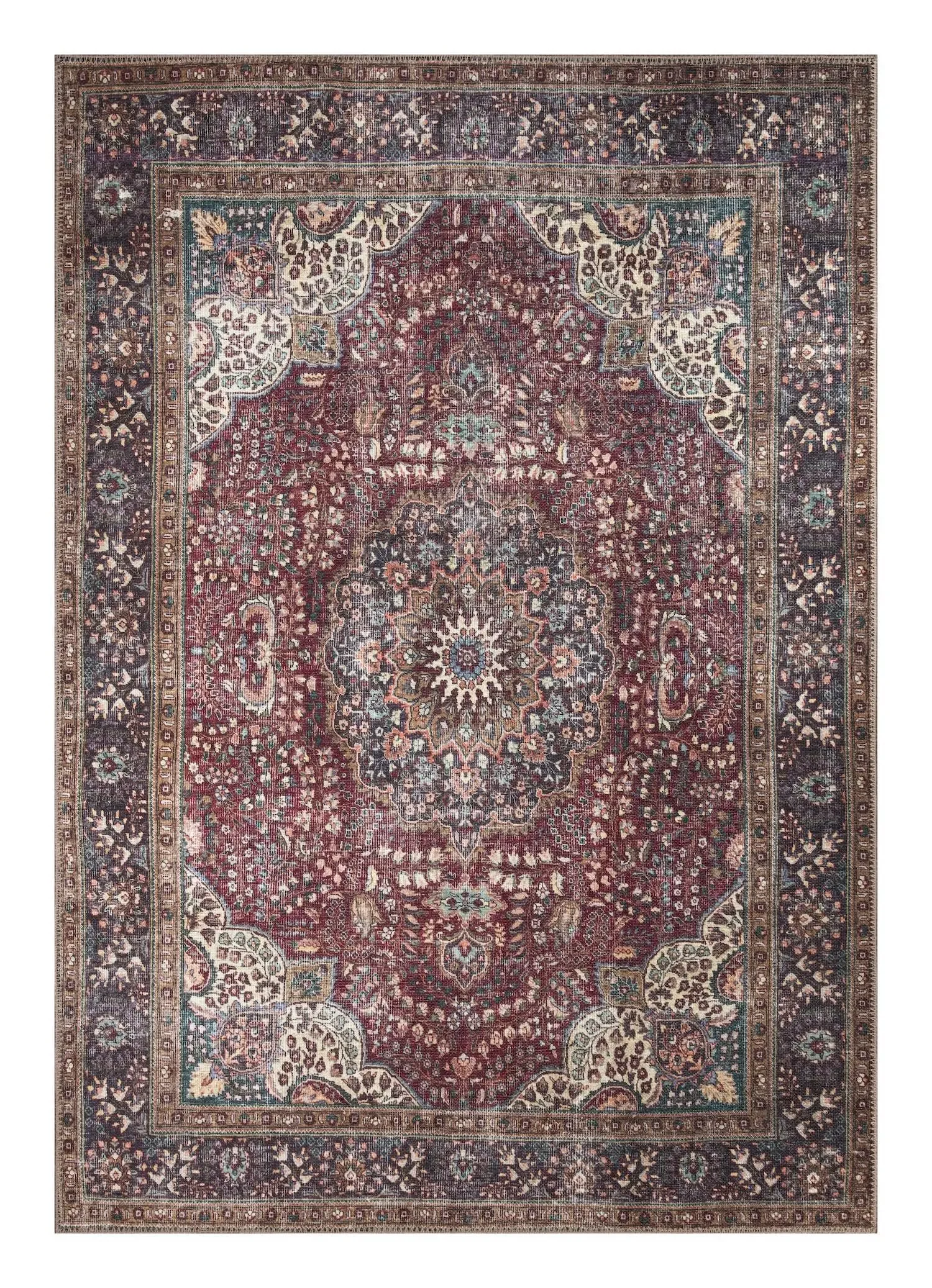 

Timeless Red Retro Pattern Carpet Soft Washable NonSlip Carpet for Kitchen Living Room Elegant Rug Decor Easter Festivals Gift