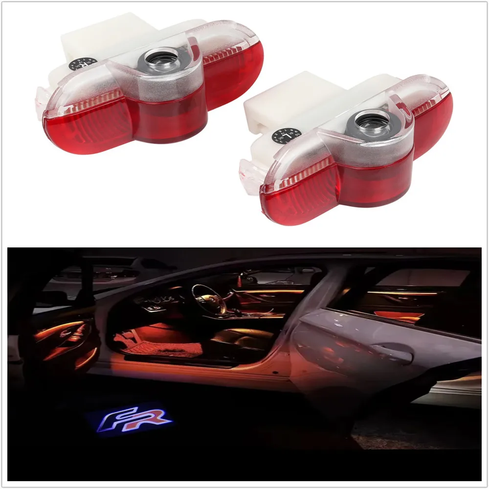 

2X For Alhambra 7M Leon 1M MK1 Toledo 1M MK2 FR LED Car Welcome Door Warning Light Projector Ghost Shadow Interior Accessories