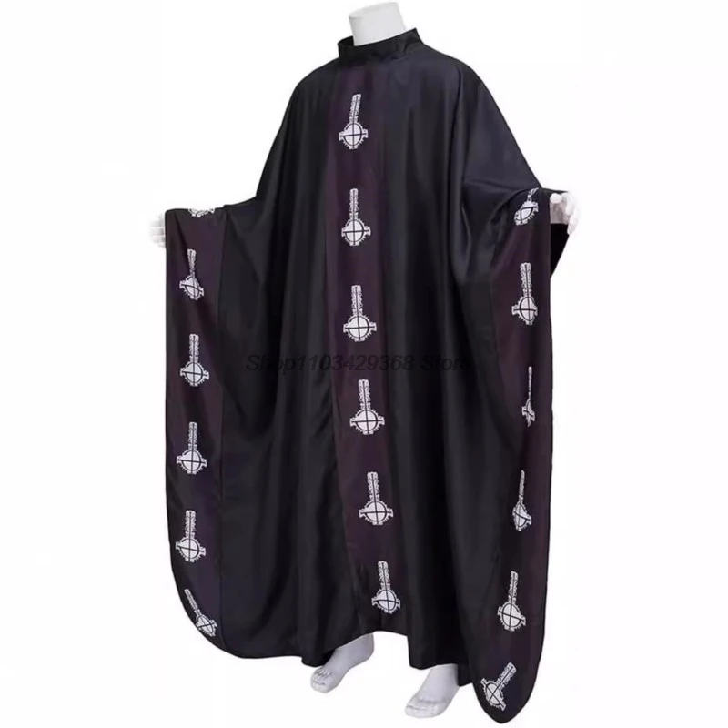 Capa de papá Emerito Medieval para adultos, traje de Cosplay de la Edad Media, capa negra con sombrero, conjunto completo para fiesta de Halloween