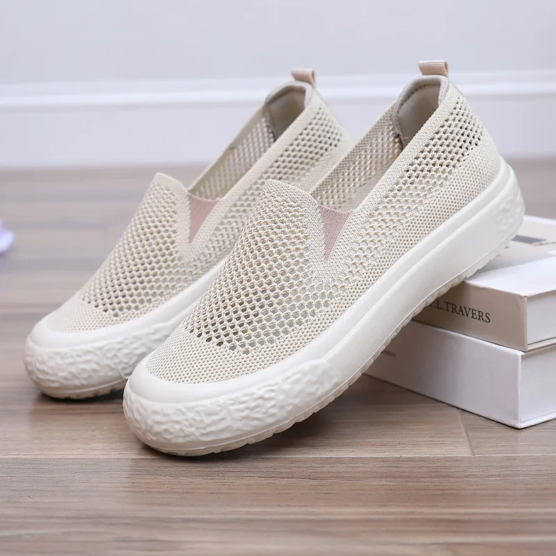 Zapatos De Mujer Sneakers Women Casual Shoes Mesh Soft Loafers Bottom Walking Shoes Mom Comfortable Footwear Flat Women Shoes