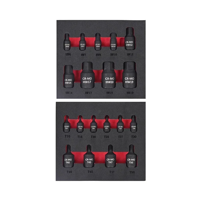 10/9Pcs Torx Screwdriver Bit 1/4 3/8 Inch Drive Socket Head Screwdriver Hand Tools T10 T15 T20 T25 T27 T30 T40 T45 T47 T50