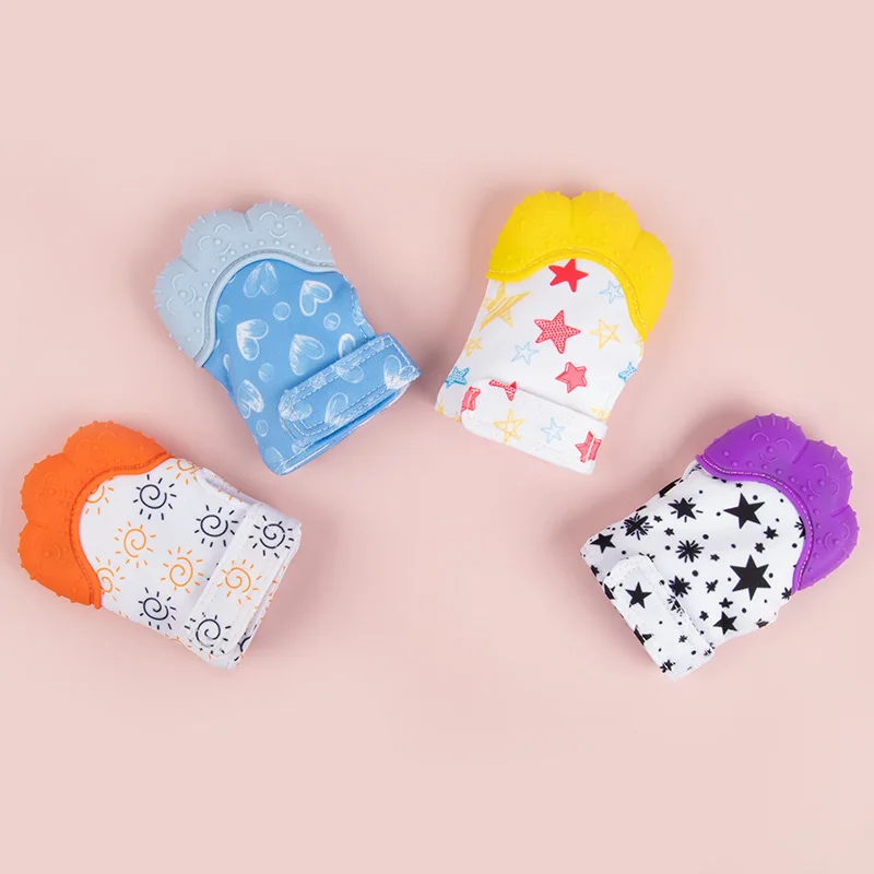 1PC Baby Silicone Teether Mittens Oral Care Teething Gloves Boys Girls Baby Nursing Mitten Newborn Infant Stop Sucking Thumb Toy