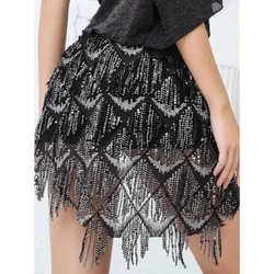 Belly Dance Waist Chain Tassel Hip Scarf New 2024 Sparkling Triangle Scarf Oriental Dance Waist Cover Accessory belt