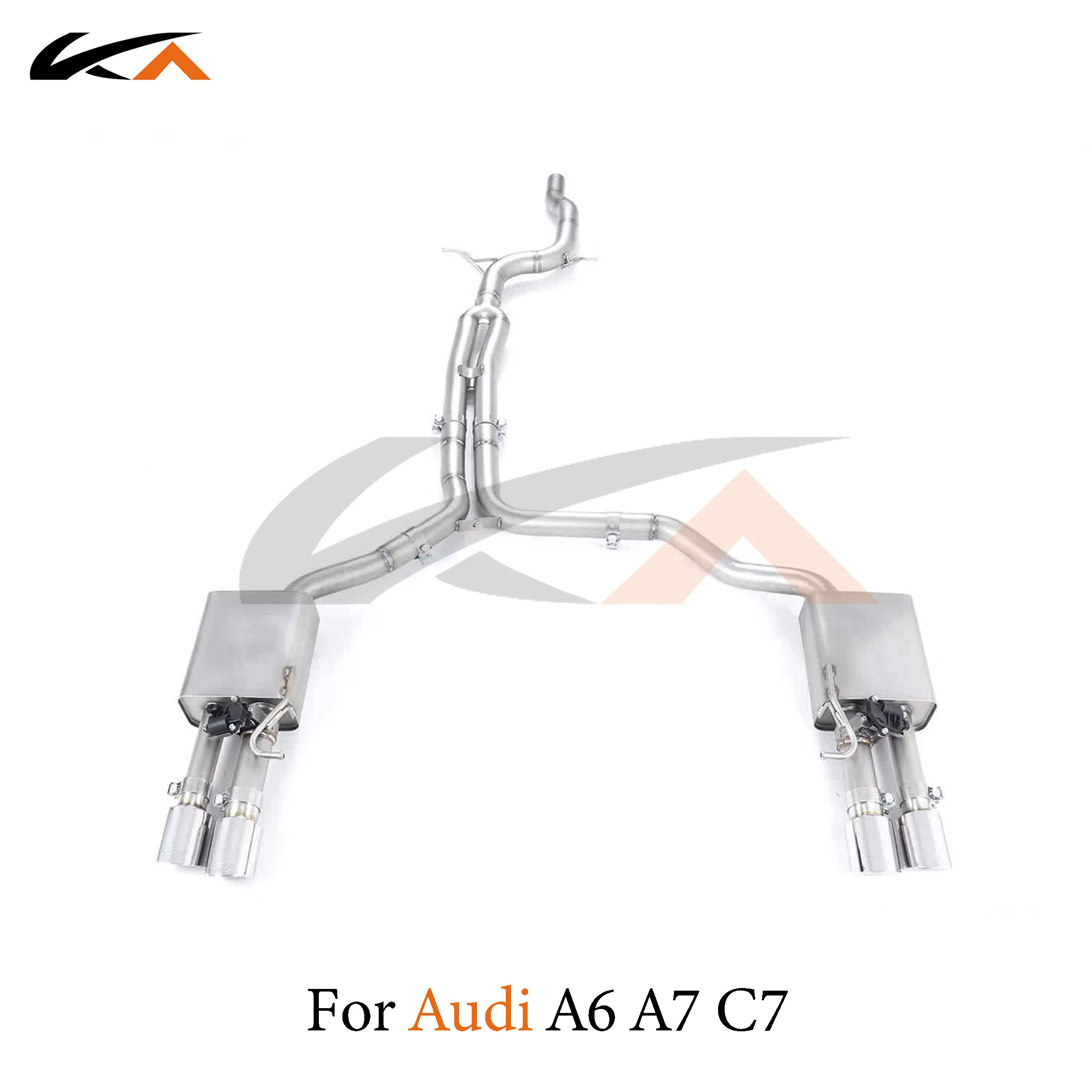 KA Tuning exhaust system parts stainless catback for Audi A6 A7 C7 2.0T rear section performance muffler valve