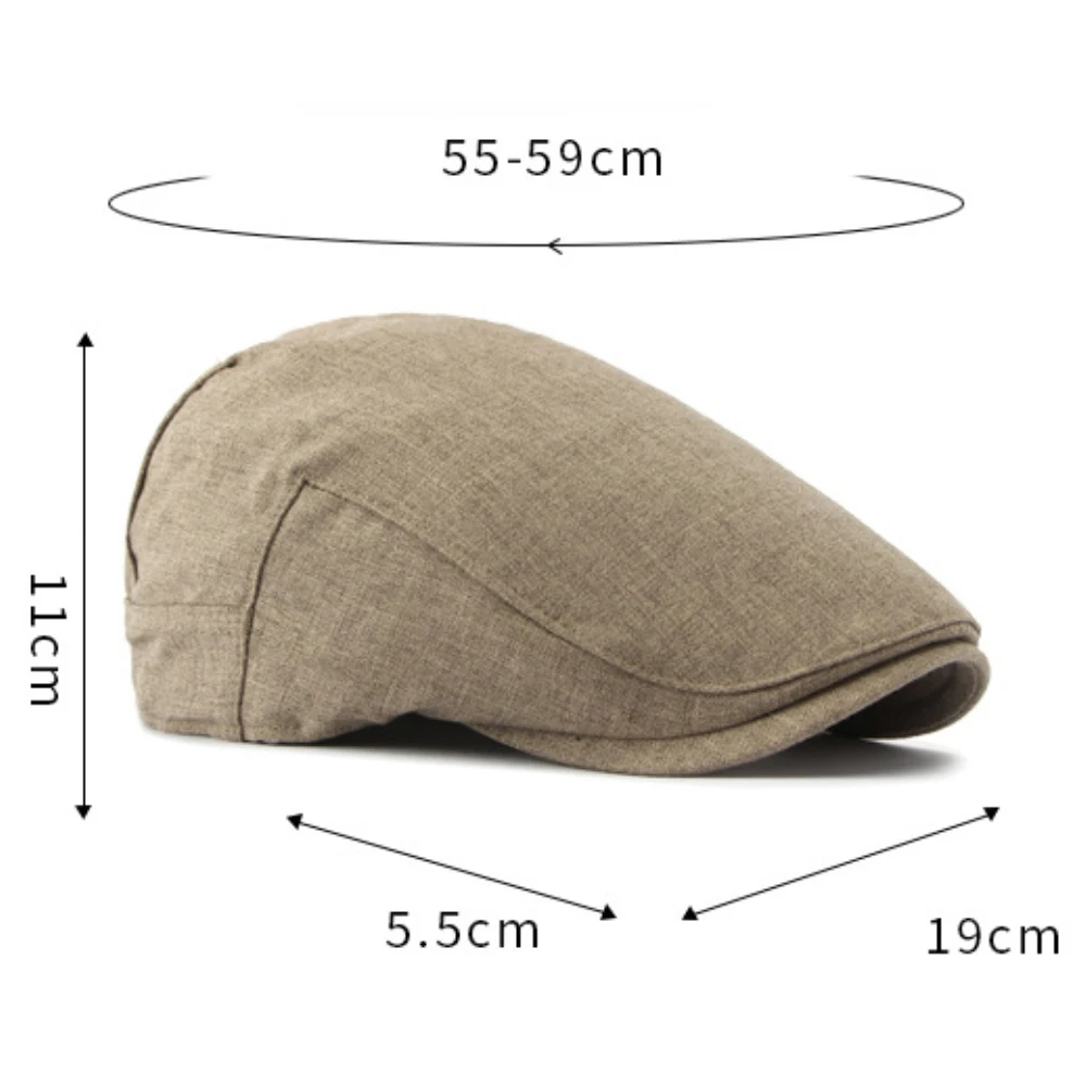 HT5126 Neue Frühling-Sommer-Kappe für Männer und Frauen Retro Künstler-Mütze Unisex Ivy Flat Cap Verstellbare Leinen-Baskenmütze – Detail 1