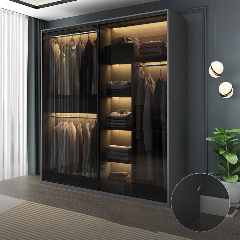 # Luxury Cube Wardrobe Design Custom Closet Options and Black Glass
