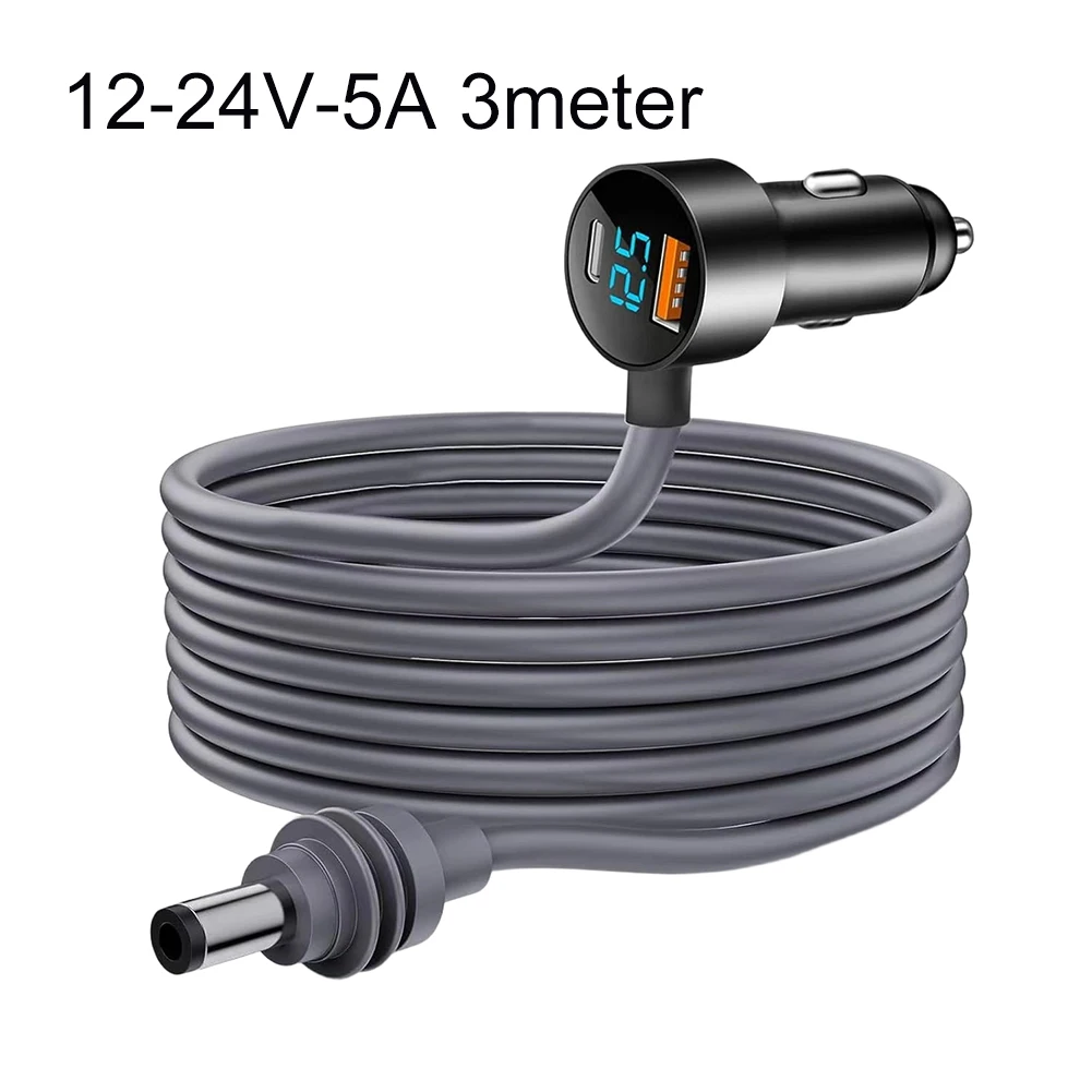 For Starlink-Mini 3-in-1 Digital Display Car Charger DC Power Cord With Dual USB Ports Designed For Starlink-Mini Devices