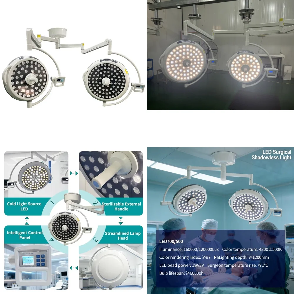 

Светодиодный бестеневой светильник с двойным куполом для операционных, клиник и больниц, высокая яркость, медицинский класс