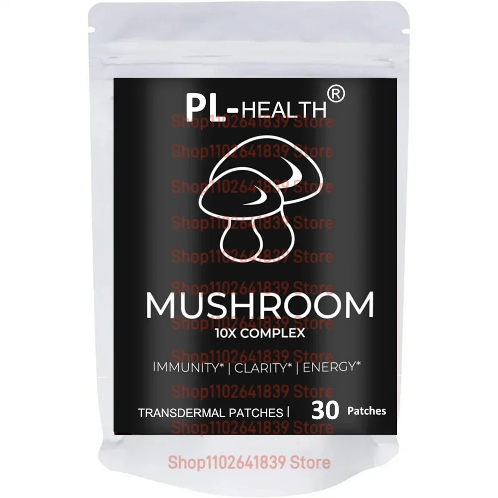 10 plastrów transdermalnych z kompleksem grzybów lwy grzywa, Reishi i Cordyceps dla pamięci naturalnej energii odprężające 30 plastrów