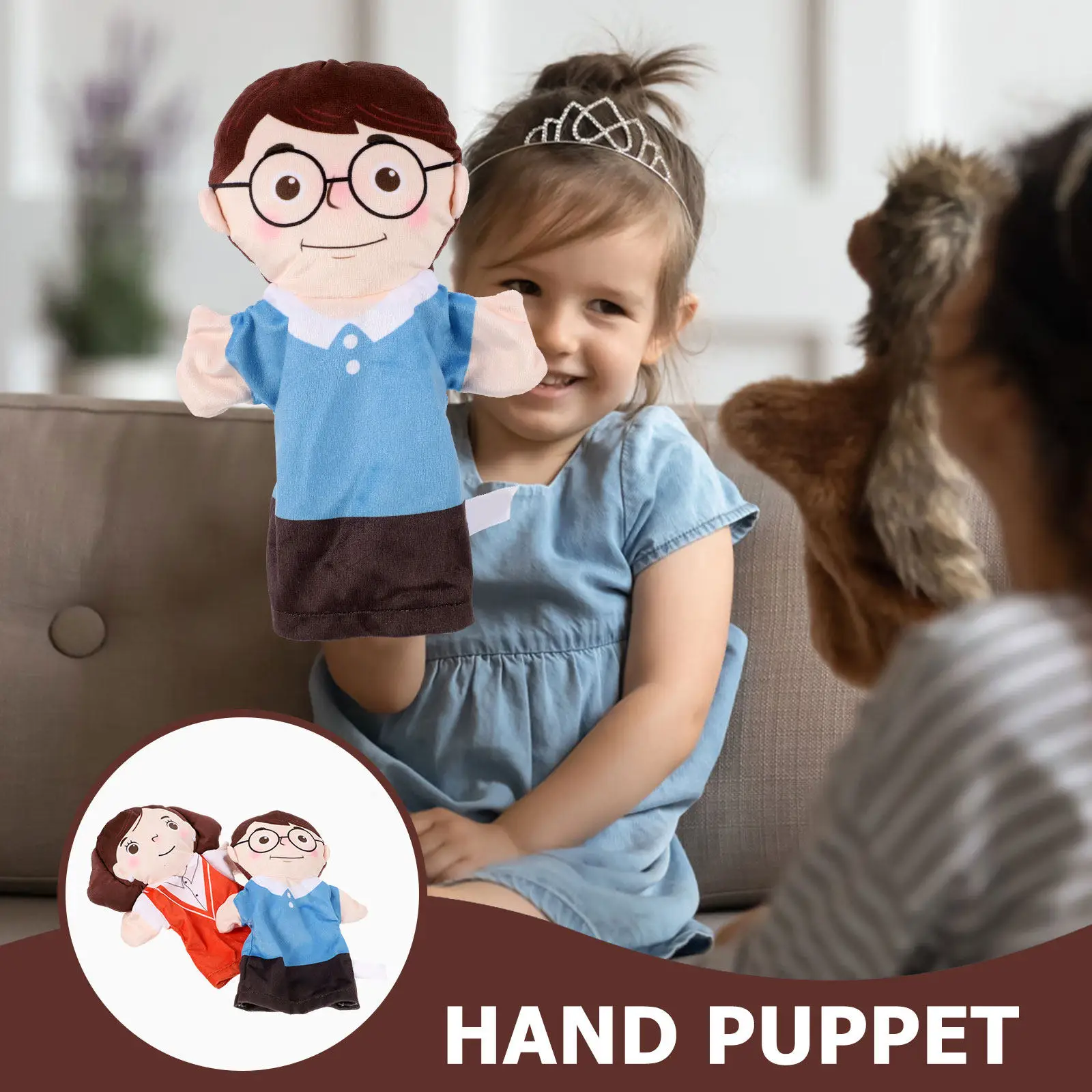 

2Pcs Hand Puppets Realistic Storytelling Figures for Kids Creative Educational Interactive Hand Puppet Figures Parent Child Play