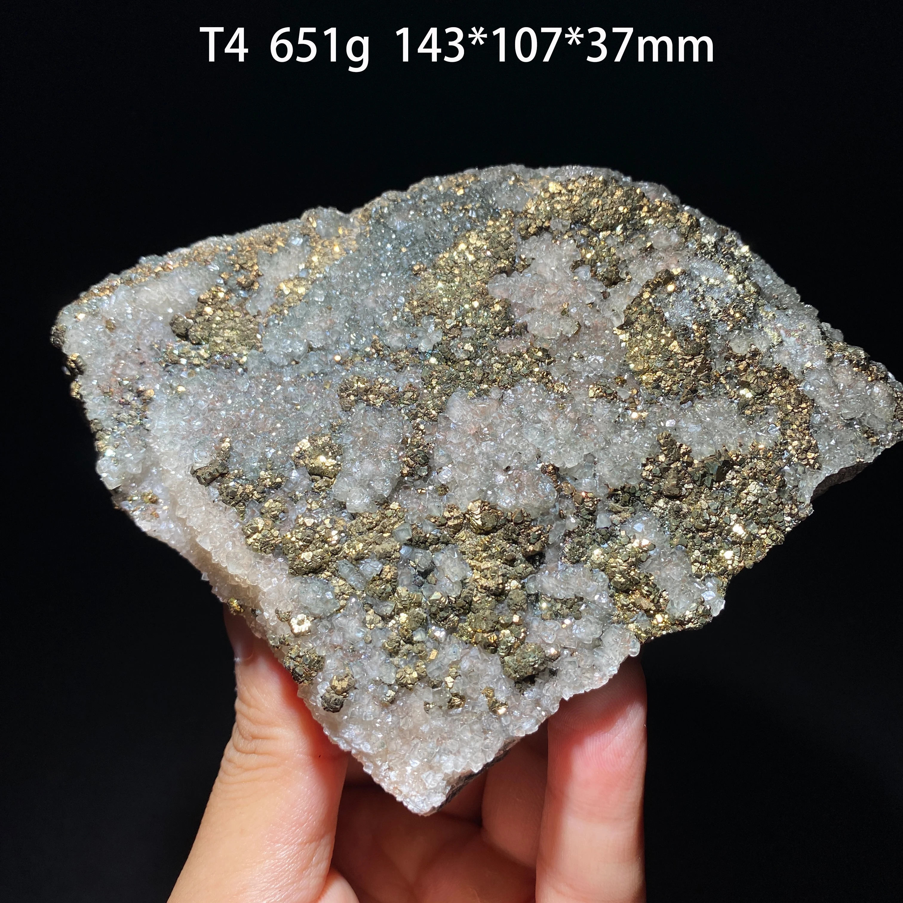 Natural Raw Pyrite with Quartz Crystal Cluster Mineral Specimen Reiki Healing Home Decor Ornament Collection Gift
