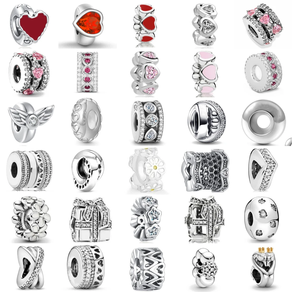 New 925 Sterling Silvering Openwork Hearts Spacer Charm Beads Fit Original Pandora Bracelet DIY Fashion Woman Jewelry