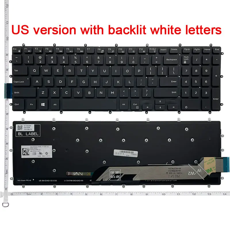 US New Keyboard for Dell Inspiron 3782 3585 3590 3593 3595 P75F 3583 English laptop