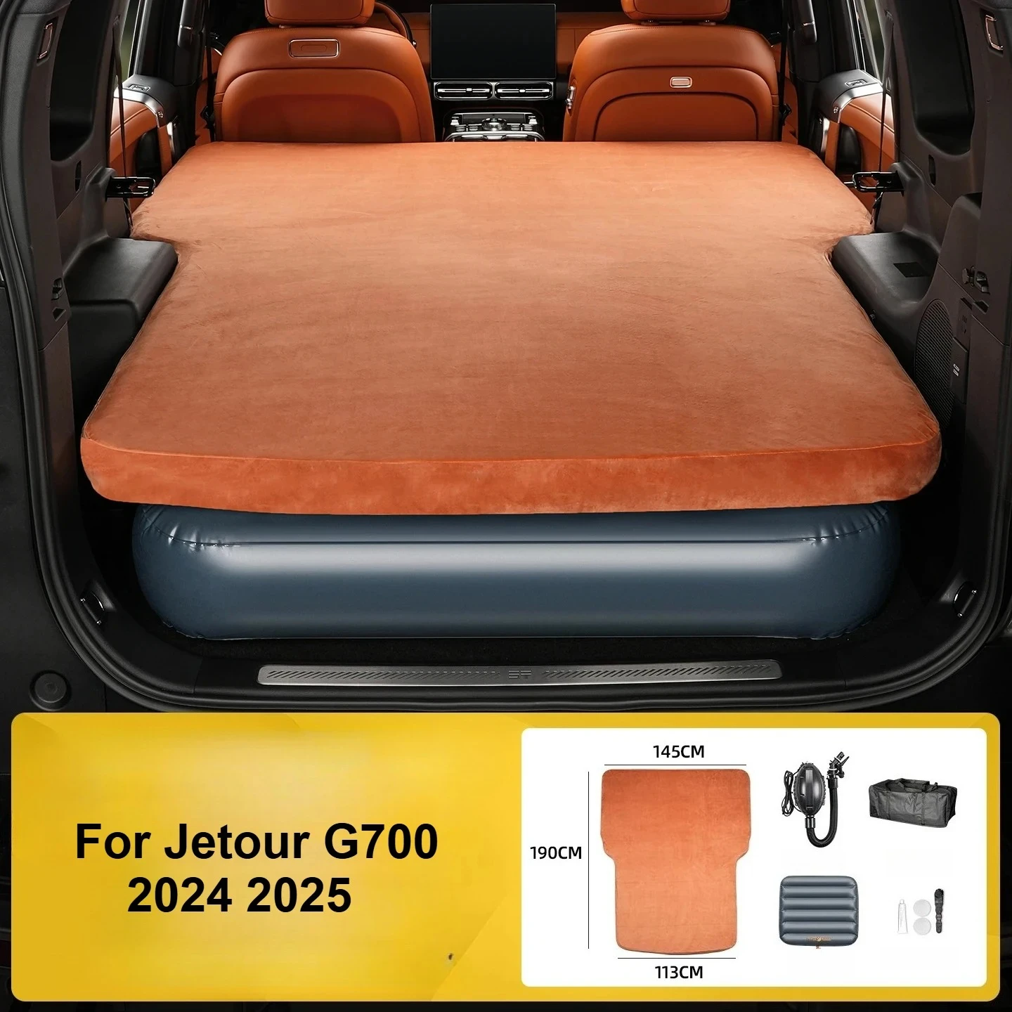 Car Inflatable Mattress For Jetour G700 2025 2026 Suede Trunk Inflatable Sleeping Pad Outdoor Camping Car Travel Bed Accessories