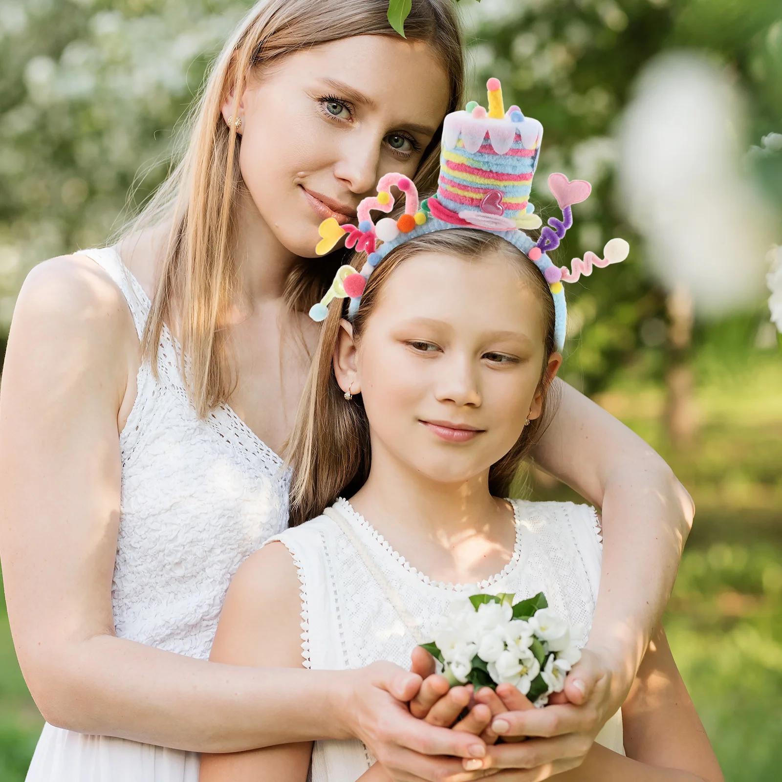 

's Birthday Cake Headband Heart Motif Accessory Fun Interactive Design for Special Occasions