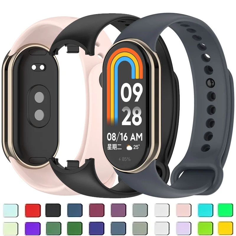 Silicone Strap For Mi band 8 Xiaomi 8 NFC Bracelet Sport Belt Replacement Smart watch Bracelet Watchband Xiaomi Mi Bands 8 Strap