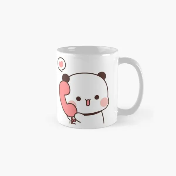 Bubu Is Making A Call With Dudu Classic  Mug Drinkware Coffee Gifts Image Picture Tea Handle Round Design Cup Photo Printed