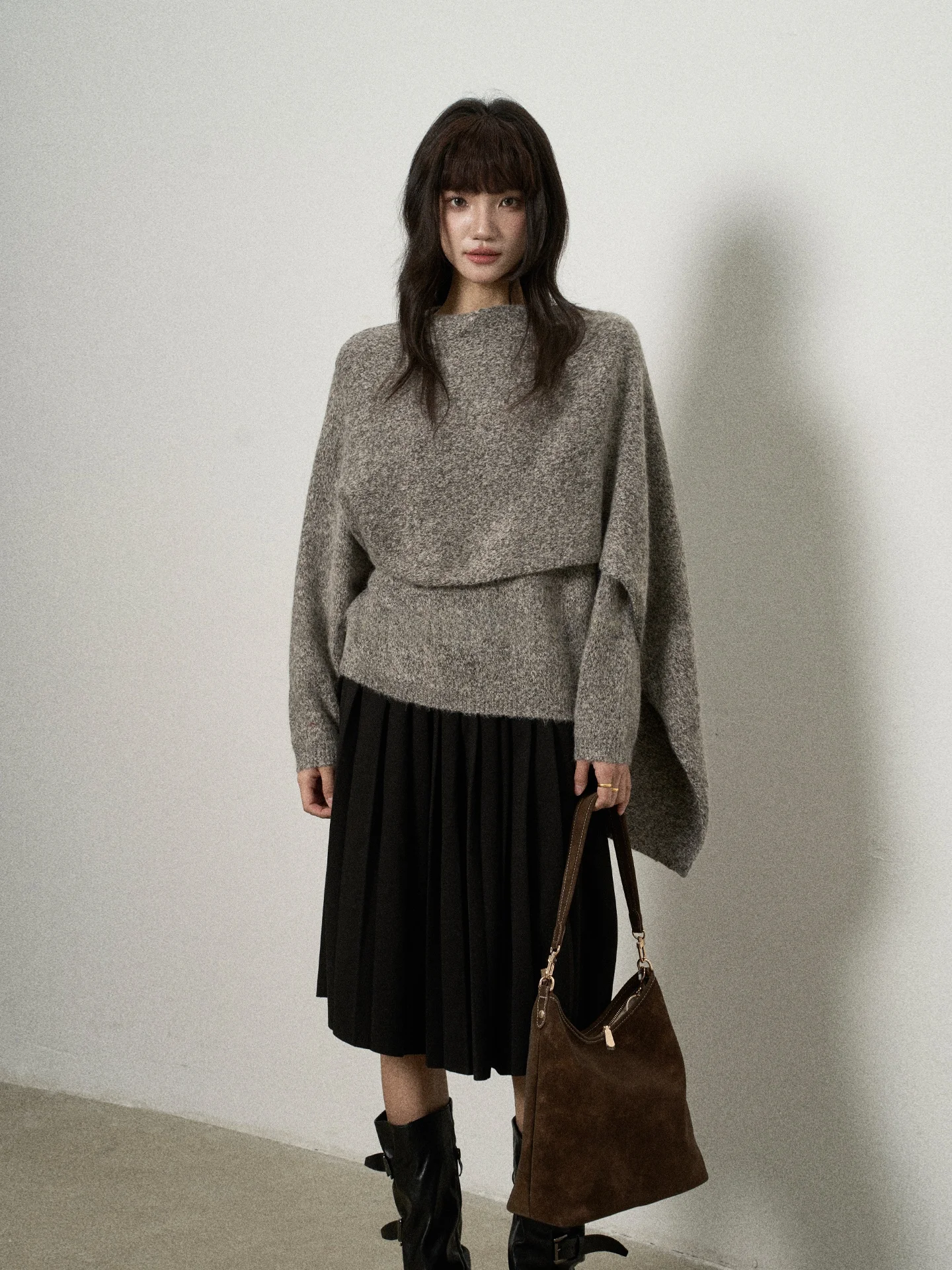 

Flower7 Thiened Knitted Sweater Women's Casual Sle Winter Faion Korean Sle YS Series Patchwork Design Long Sve