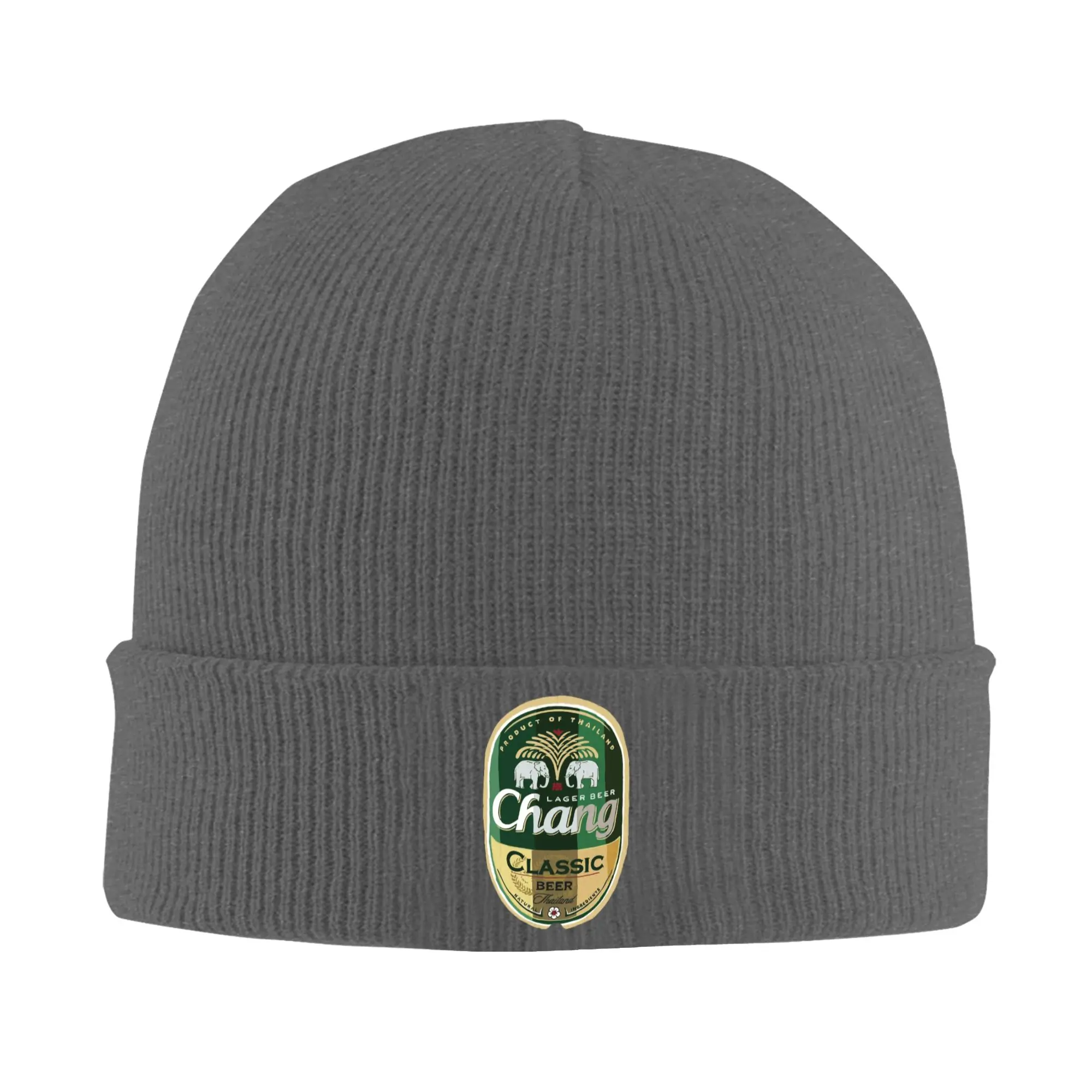 Thai Chang Beer Label Winter Skullies Beanies Hat Warm Autumn Knitted Hats Bonnet Caps for Women Men