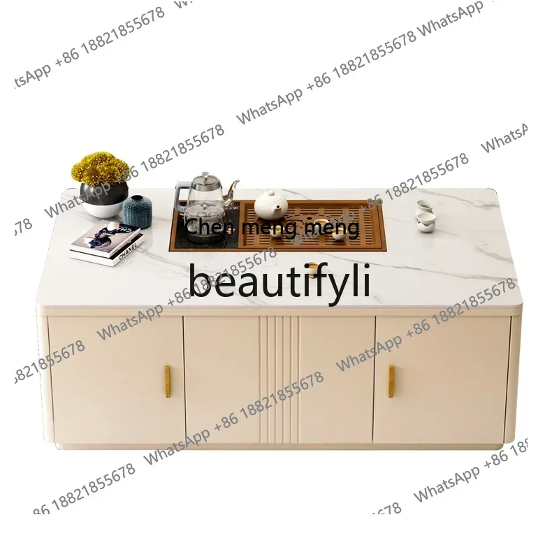 

XZQLifting rock slab Kung Fu coffee table tea table integrated tea table household living room small apartment modern