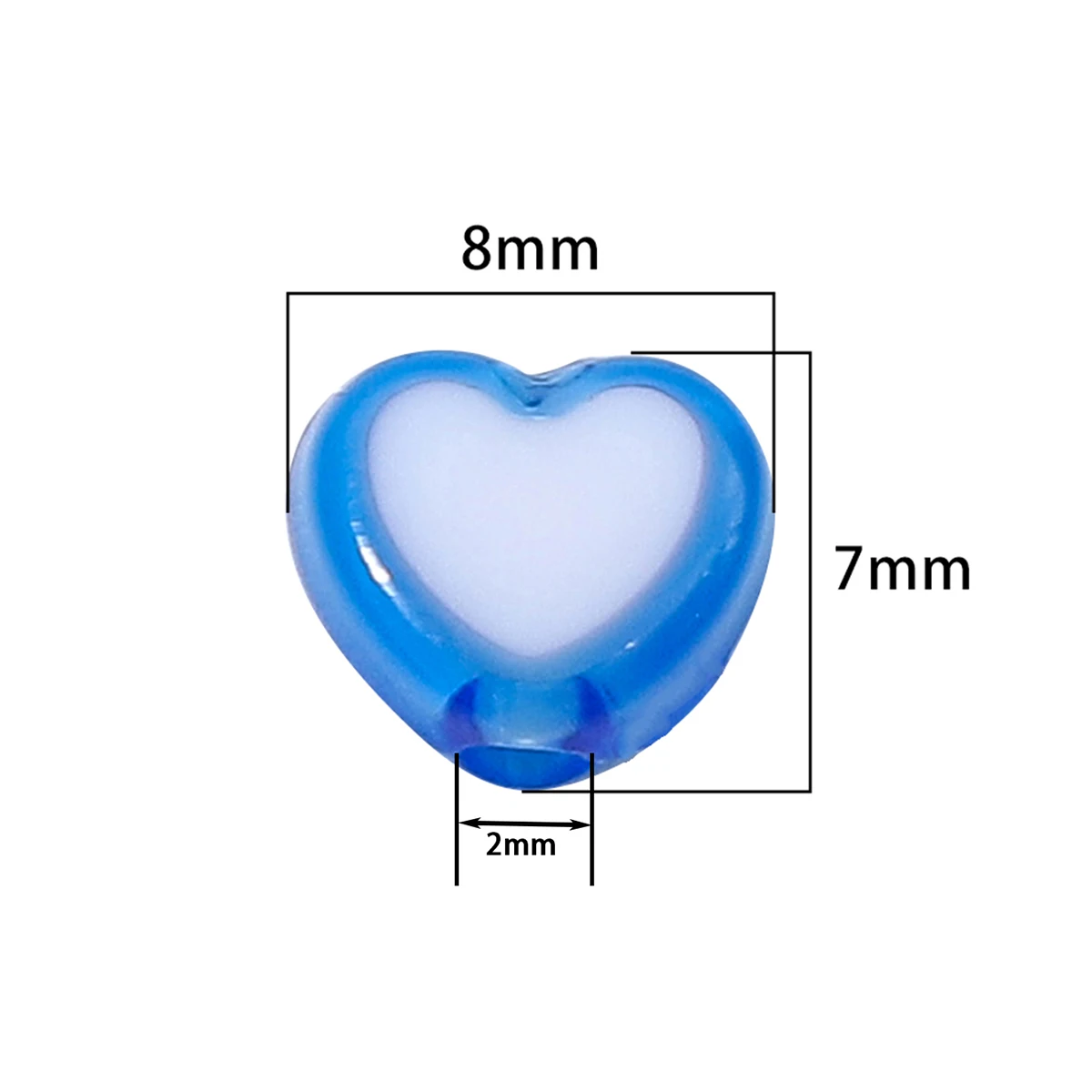 New 30pcs/Bag 8x7mm Love Acrylic Bead Loose Spacer Beads for Jewelry Making DIY Handmade Clothing Accessories
