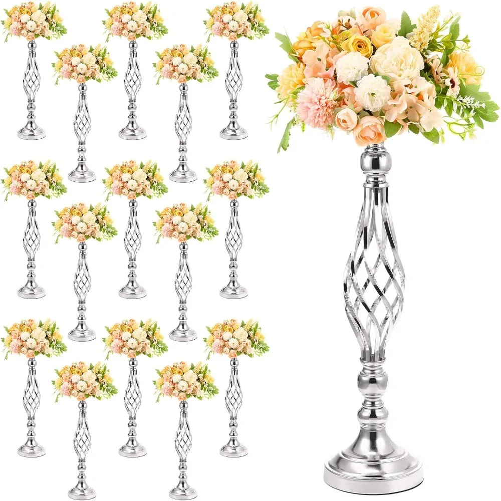 

20 pcs metal flower arrangement stand wedding flower centerpieces stand elegant metal vase candelabra candle holder for wedding