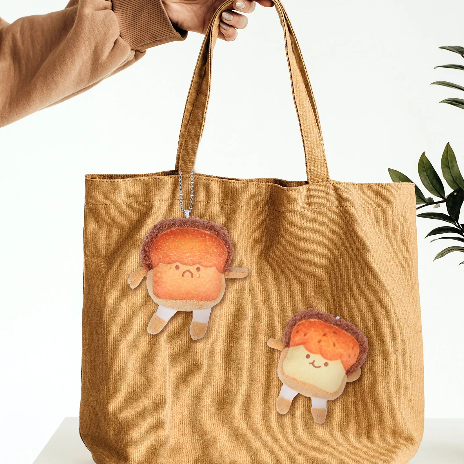

2pcs Mini Bread Cute Toast Keychain Stuffed Decor For Car Key Ring Pendant Hanging Ornament Stuffed Bread Keychains Adorable