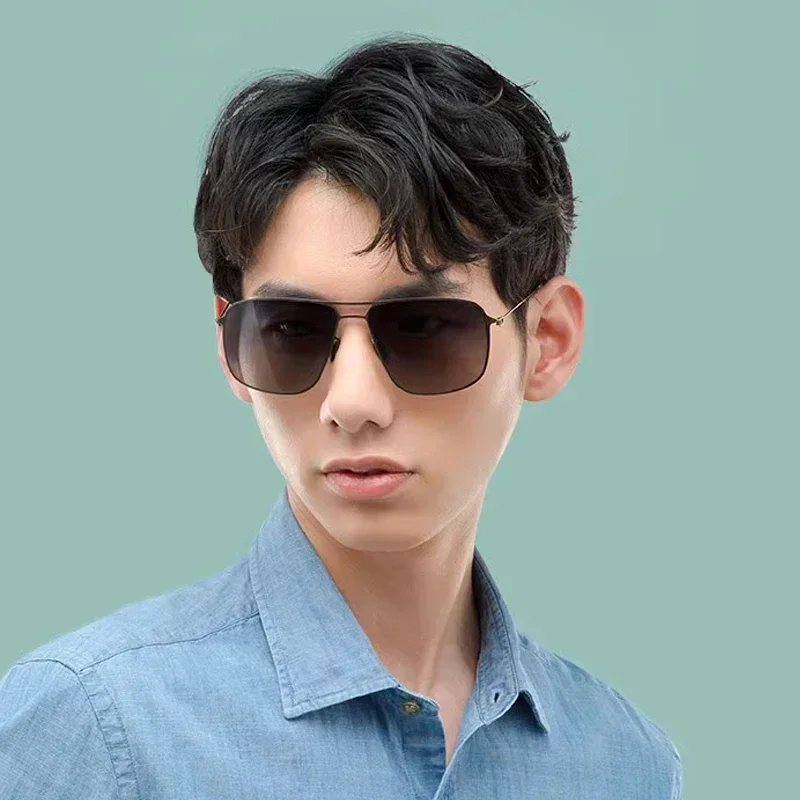 Xiaomi Mijia Aviator / Classic Square Sunglasses Pro Block UV مضاد للوهج من الفولاذ المقاوم للصدأ إطار رفيع للغاية للرجال والنساء في الهواء الطلق