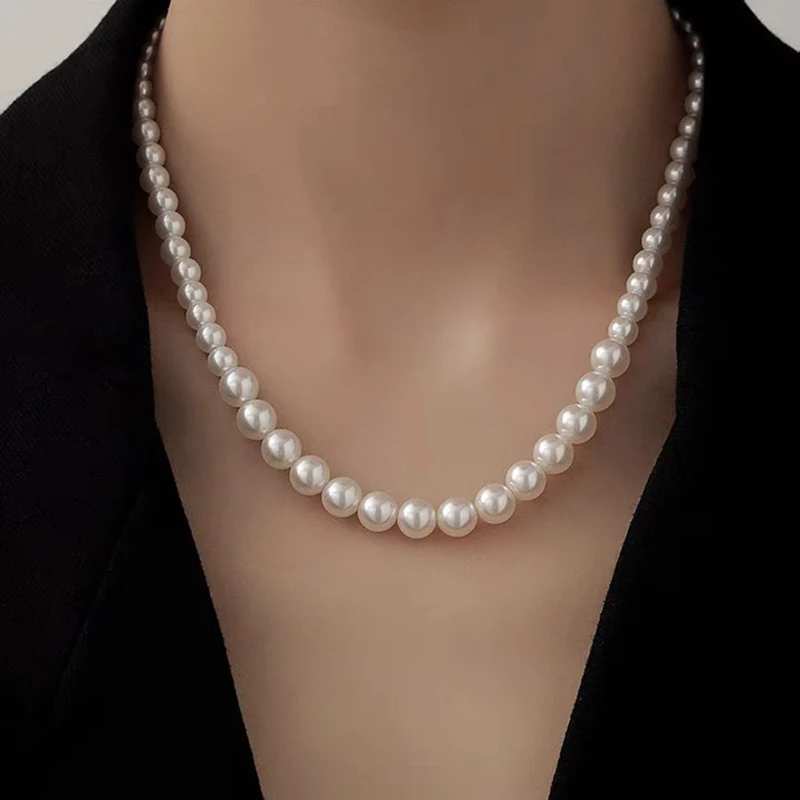 

2024 NEW 4-9mm Real Natural South Sea White Round Pearl Necklace 18INCH 14k Gold P If you need to customize, please contact me.