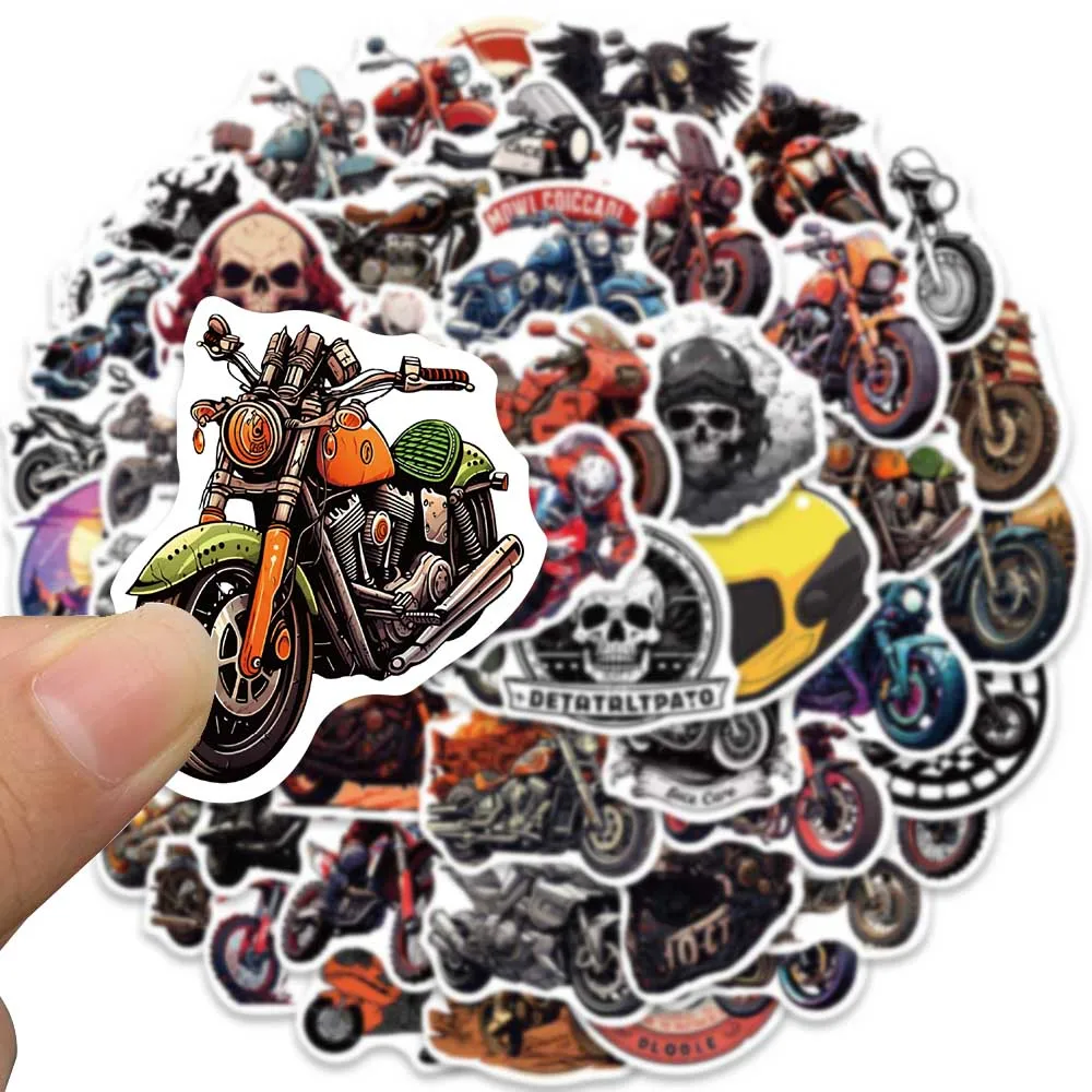 50pcs Cool Punk Cartoon Motorcycle Graffiti Stickers For Laptop Phone Guitar Luggage Bicycle Car Vinyl Waterproof Decals