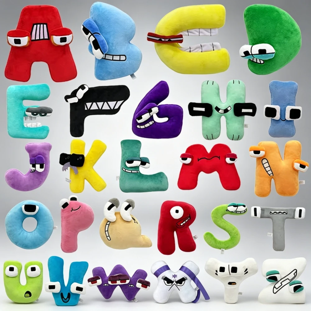 Alphabet Lore Plush Toys Anime Doll Kawaii 26 English Letters Stuffed Toys Kids Enlightenment Montessori Plush Toy Doll Gifts