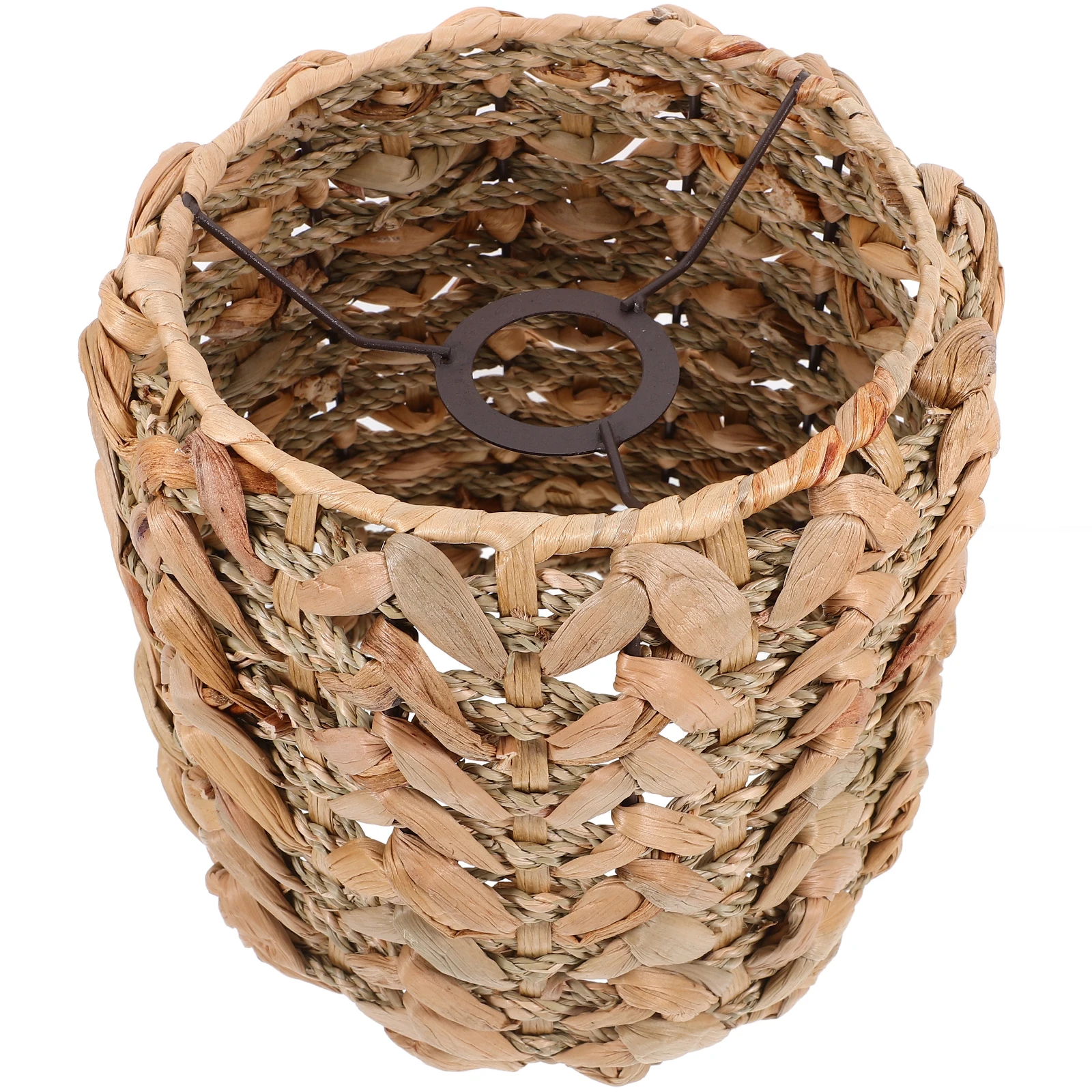 

Woven Lampshade Straw Cover Round Khaki Rustic Style Hanging Lamp Shades Decorative Pendant Light Bedroom Living Room