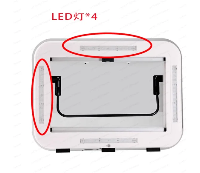 RV Skylight 500x500mm – Double Acrylic Roof Window with 12V LED Light, Awning Screen & Blind for Caravan Motorhome