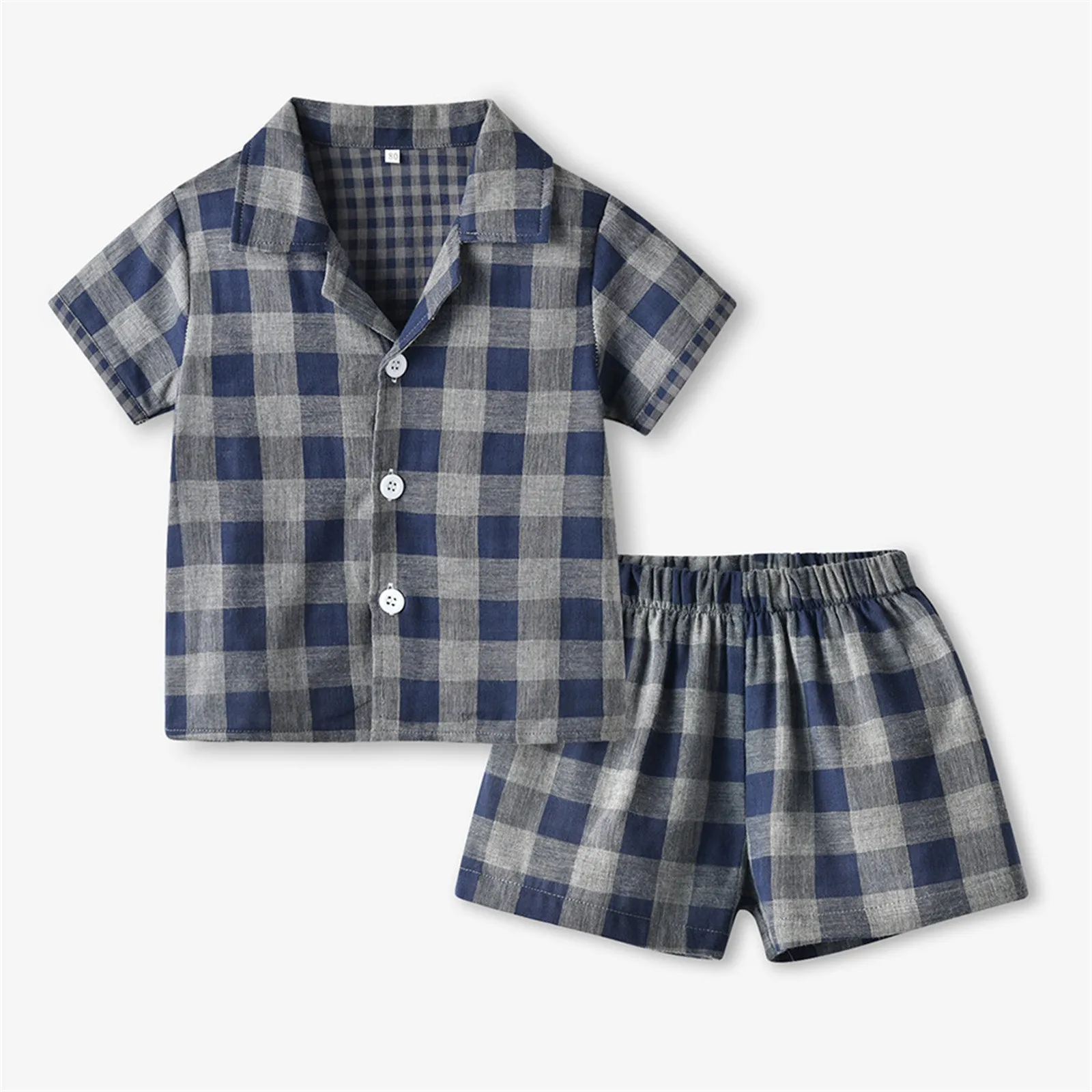 

Baby Boy Outfits 3-6 Months Kids Toddler Baby Girls Spring Summer Plaid Cotton Short Sleeve Sleepwear No Slip Footie Pajamas