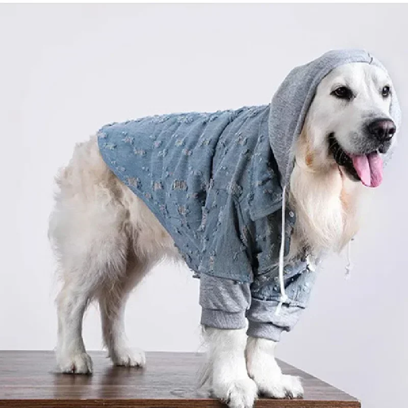 Small Big Large Dog Clothes Denim Jeans Coat Jacket Poodle Border Collie Samoyed Husky Labrador Golden Retriever Dog Clothing