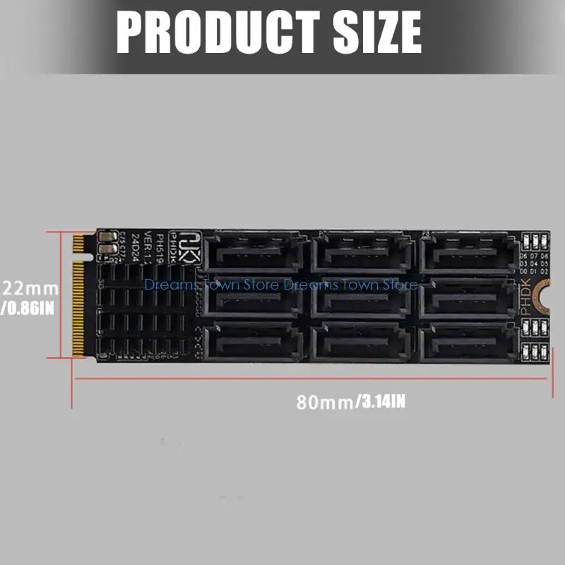 HX6A 9port SATA6GBPS thẻ PCIE cho nhiều ổ đĩa không cần cài đặt dễ dàng trình điều khiển