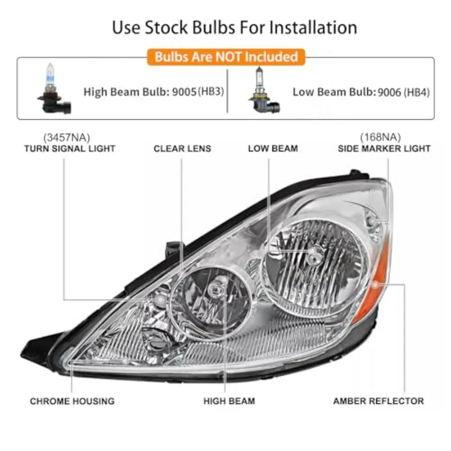 2 قطعة مجموعة مصابيح الهالوجين ل تجميل 2006 2007 2008 2009 2010 تويوتا سيينا CE LE XLE المحدودة استبدال كشافات Passe