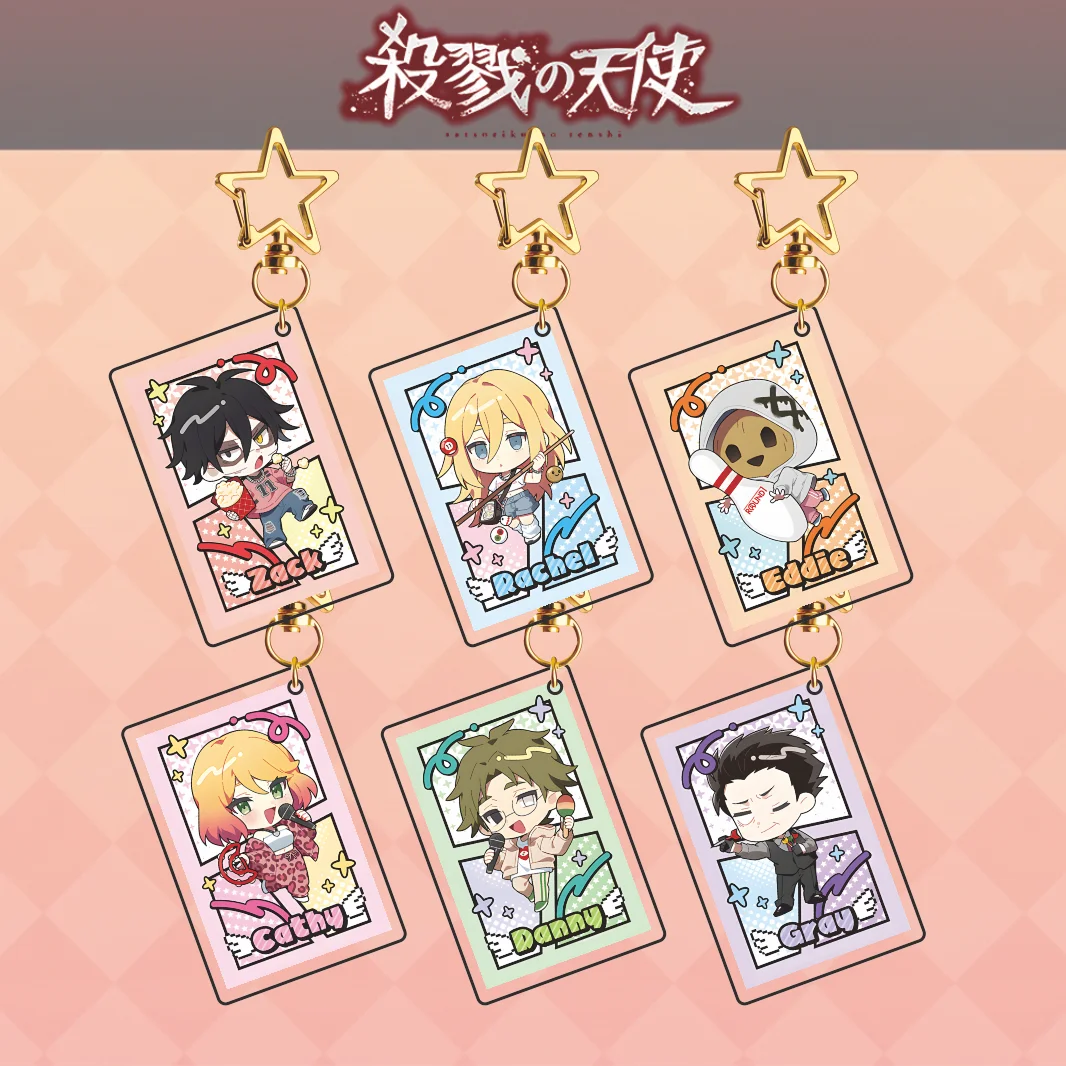 Angels of Death Leisure Sport Series Acrylic Keychain Zack Rachel Eddie Q Version Anime Star Clasp Pendant Backpack Charm