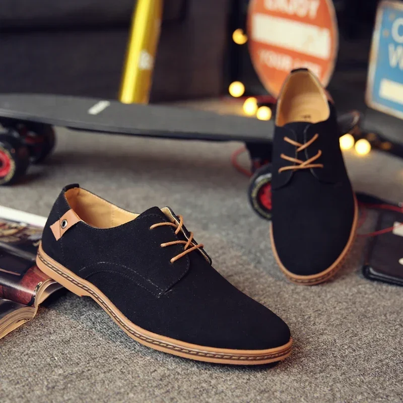 Men's Oxford Casual Shoes Summer Suede Men's Shoes Classic Sneakers Comfortable  Dress Shoes Plus Size Flat  2024 New