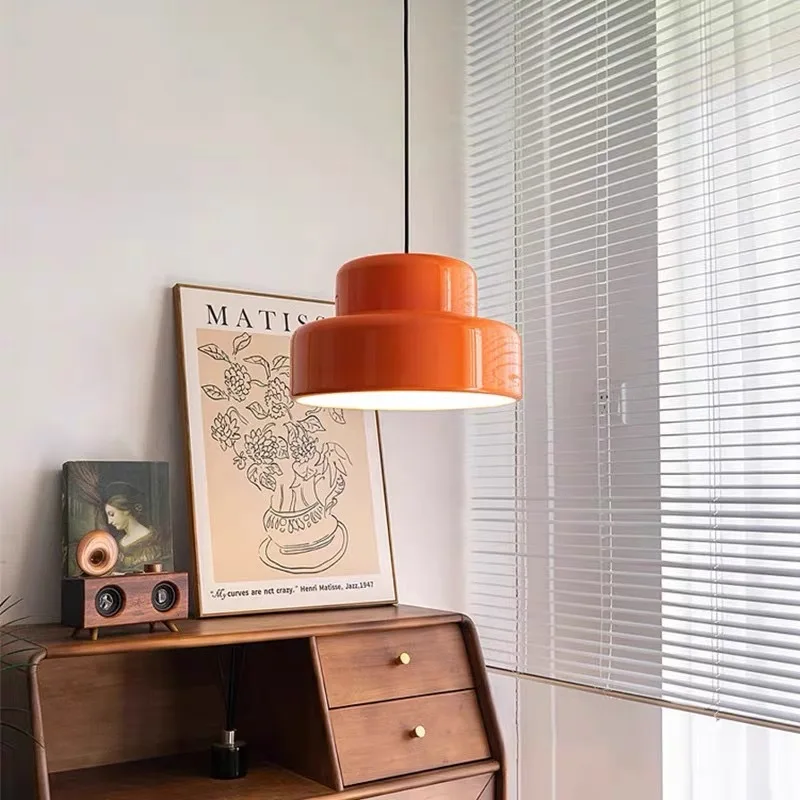 

Vintage Bauhaus Orange Chandeliers Northern Europe Restaurant LED Hanging Lamp Retro Decor Pendant Lamp Bedroom Study Droplight
