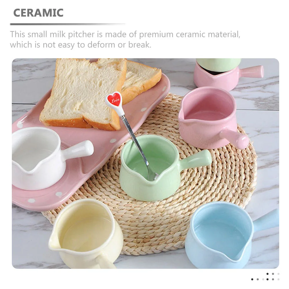5 قطع من إبريق الحليب السيراميكي، مادة ممتازة، مزججة، ناعمة، سهلة التنظيف، متعددة الأغراض، مقهى منزلي، استخدام الفندق #1
