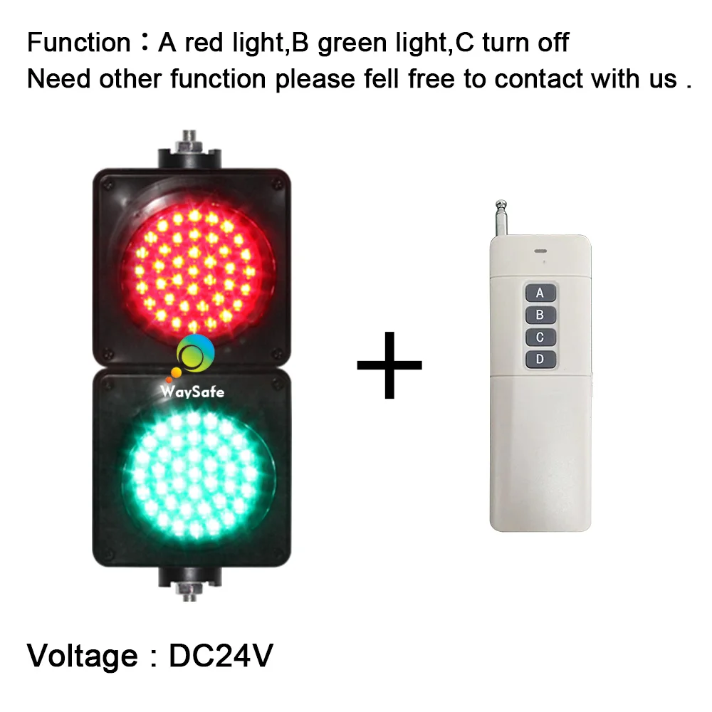 Feux de circulation LED avec télécommande, feu de stationnement pour entrepôt, 100mm, rouge et vert, nouveau design