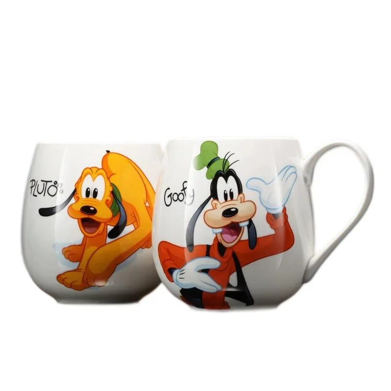 Disney Mug Cup Water Bottle Cute Goofy Pluto Mickey Minnie Mouse Daisy Cup Kids Cups Ceramic Milk Coffee Cup 300ML Gift