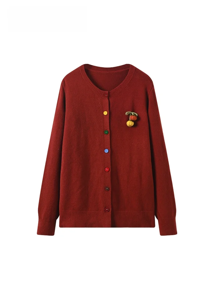 

Cara CLUB plus Size Long Sve Knitwear round Ne Loose Women's Top Meat Concealing Slimming Versatile Autumn Loose irt