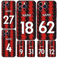 Custom Number Football Name Case For iPhone 11 12 13 14 15 16 Pro Max 15 16 Plus 13 12 Mini X XS XR Cover