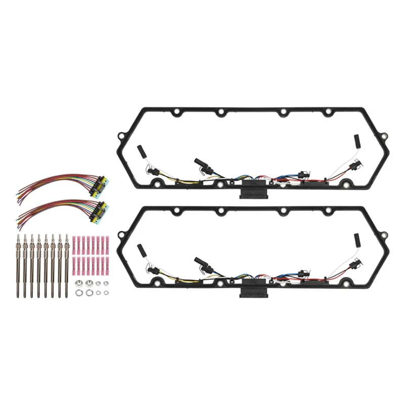 F81Z-6584-AA Valve Cover Gasket Kit Harness Glow Plug Set F4TZ-12A342-BA F81Z6584AA For Ford 7.3L Powerstroke 99-03