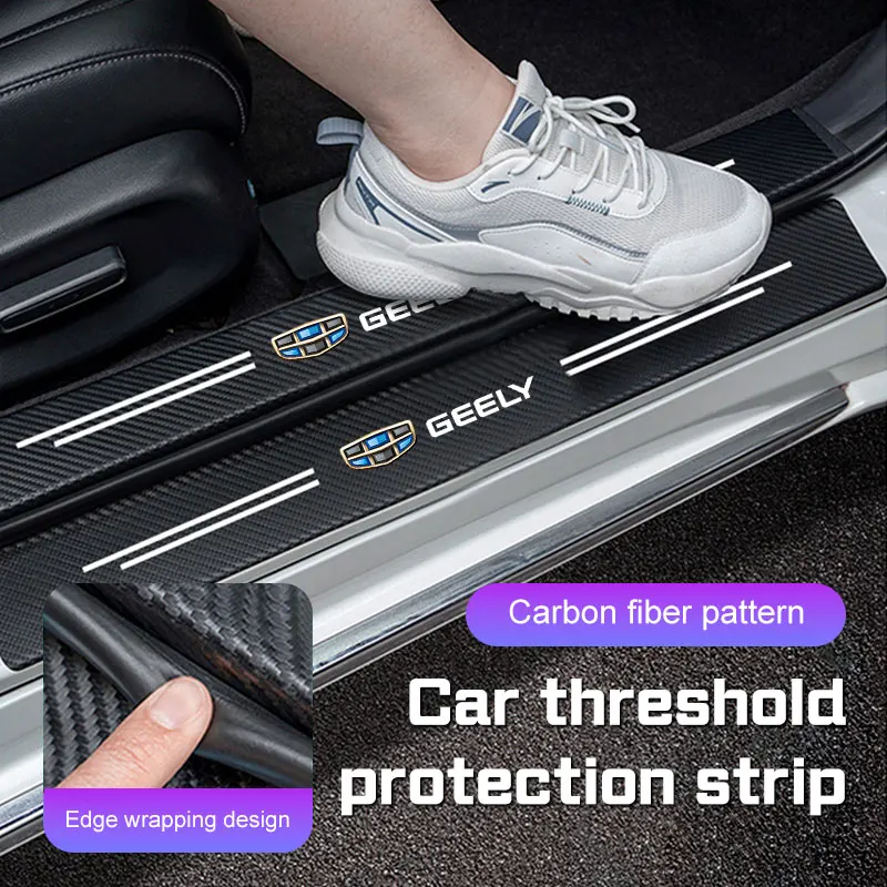 Car Door Sill Stickers For Geely Coolray Atlas pro tugella gx3 geometry c emgrand ec7 gc6 GC5 CK Threshold Strip Mat Accessories view 3