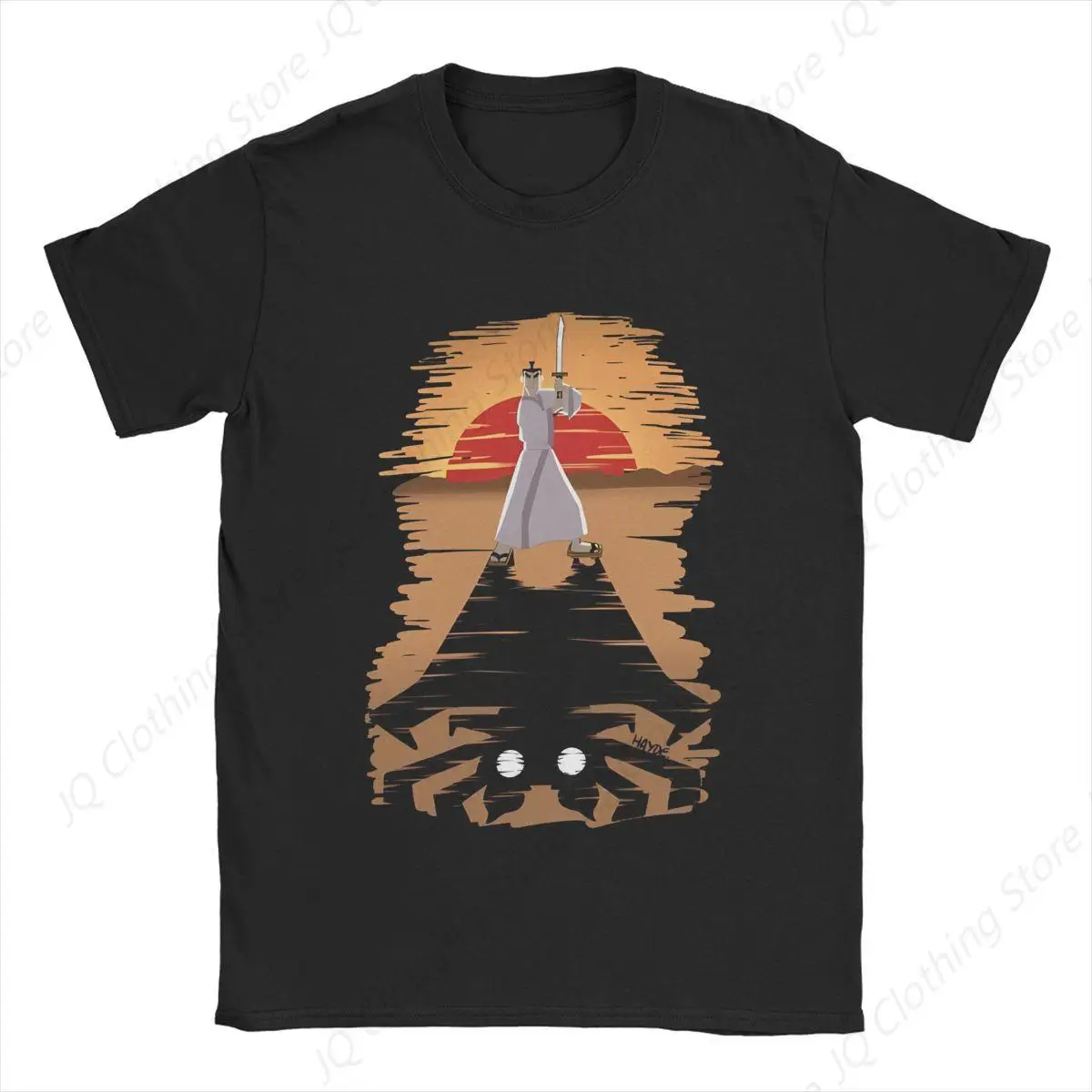 Men's T-Shirts Samurai Jack Japan Katana Casual Pure Cotton Tee Shirt Short Sleeve Dawn of a New Day T Shirts O Neck Tops Plus