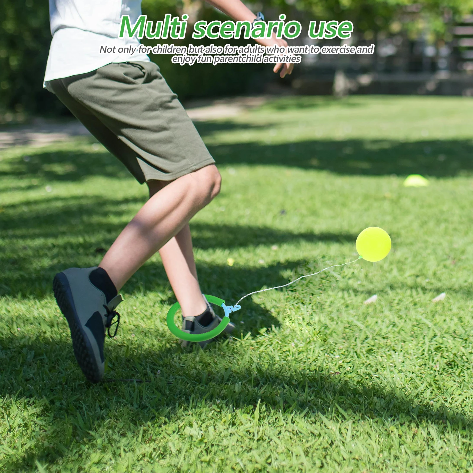 Pelota giratoria de una pierna para niños, juguetes para saltar el tobillo, plástico que rebota, ejercicio, equilibrio, diversión familiar en interiores y exteriores, 2 uds.